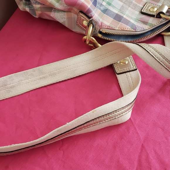 Coach Poppy crossbody satchel 2 way plaid purse - Picture 12 of 14